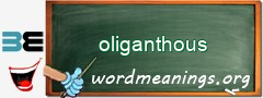 WordMeaning blackboard for oliganthous
